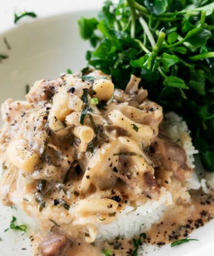 Delia Smith Pork Stroganoff