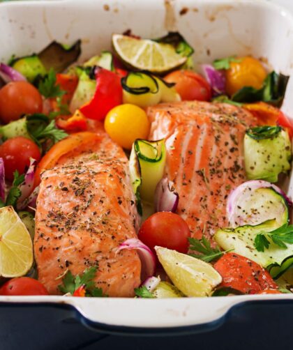 Hairy Bikers Salmon Tray Bake