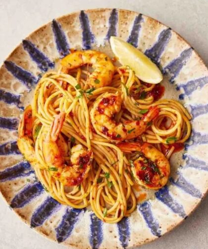 Jamie Oliver Tunisian Prawn Spaghetti