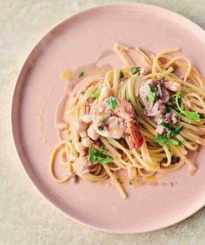 Jamie Oliver Creamy Prawn Linguine Pasta