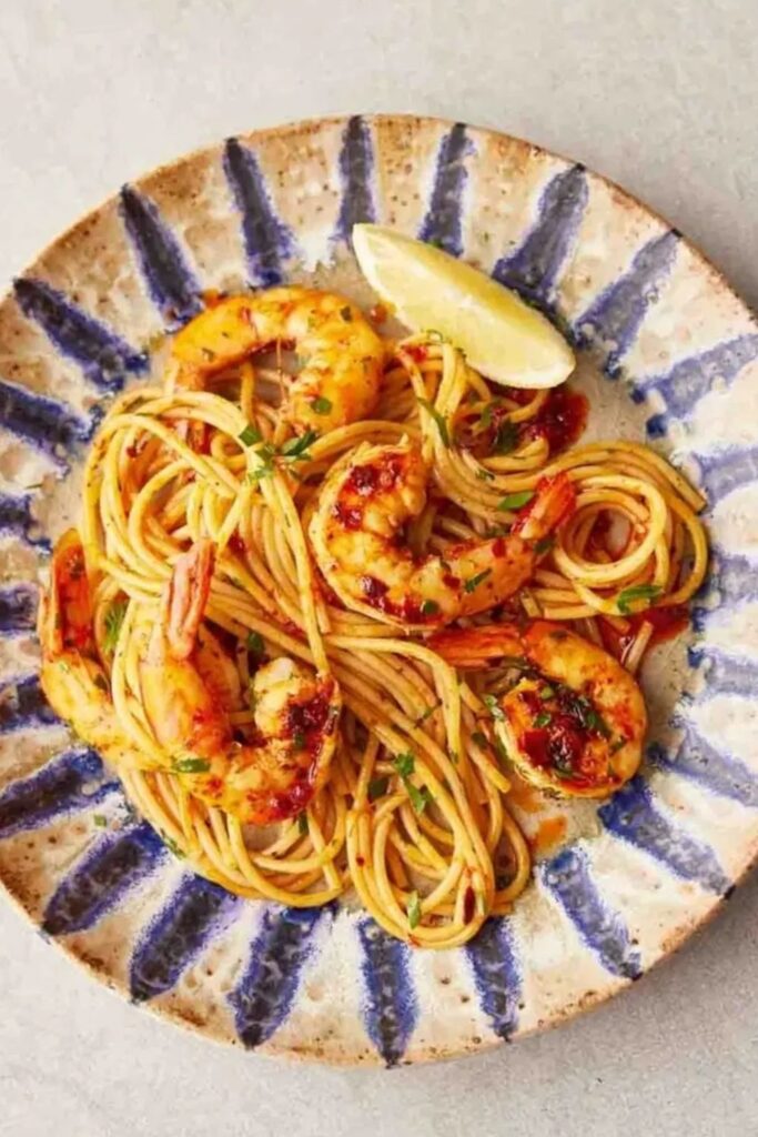 Jamie Oliver Tunisian Prawn Spaghetti