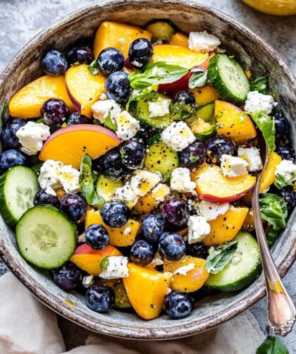 Jamie Oliver Blueberry Peach Feta Salad