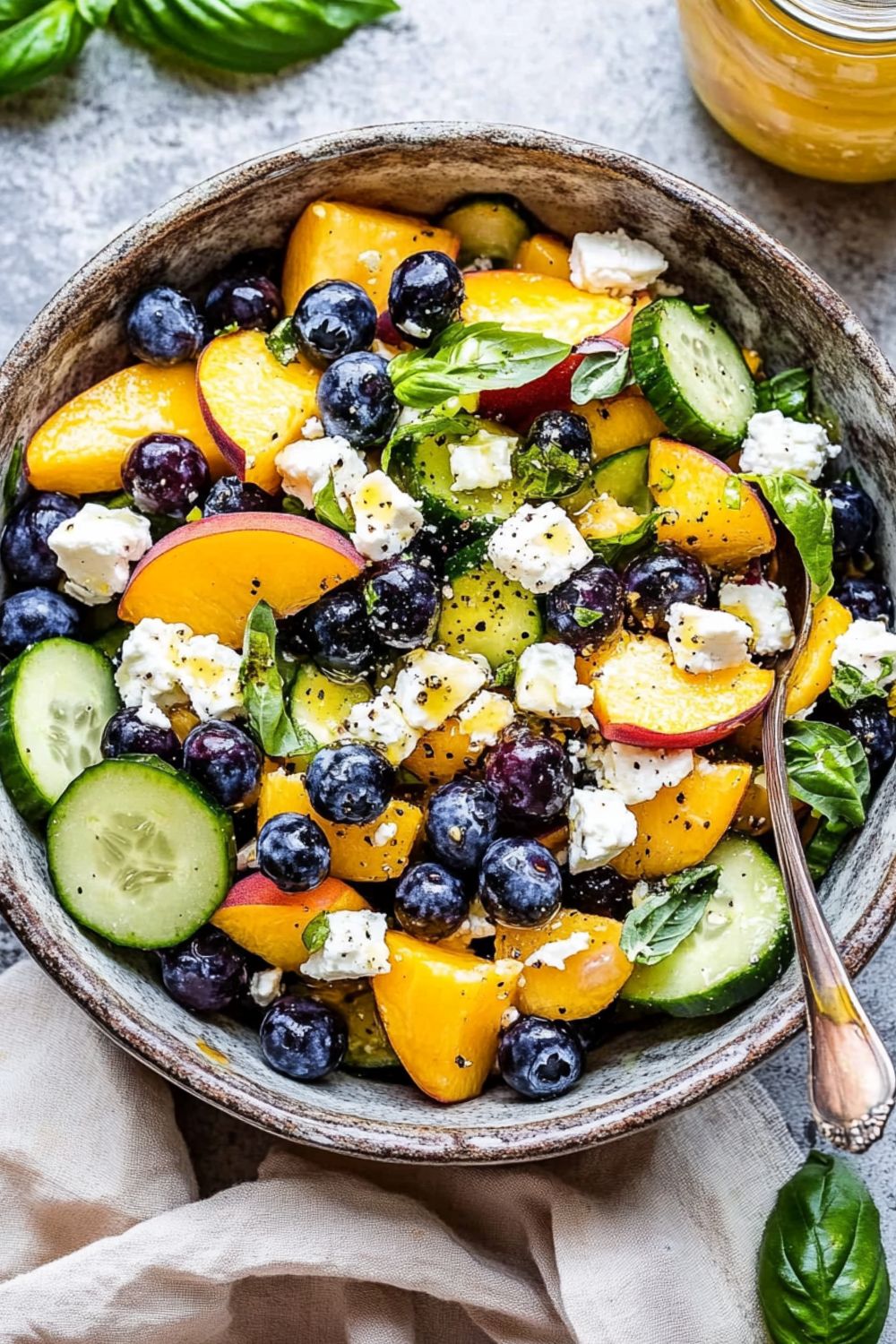 Jamie Oliver Blueberry Peach Feta Salad