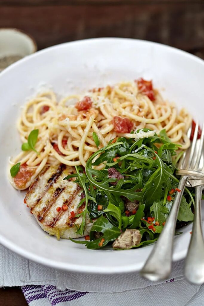 Jamie Oliver Grilled Tuna With Tomato Pasta