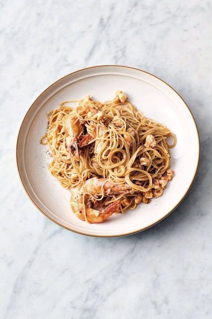 Jamie Oliver Rosé Pesto Prawn Pasta