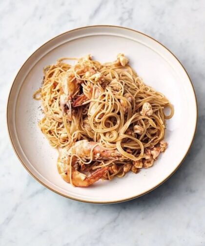 Jamie Oliver Rosé Pesto Prawn Pasta