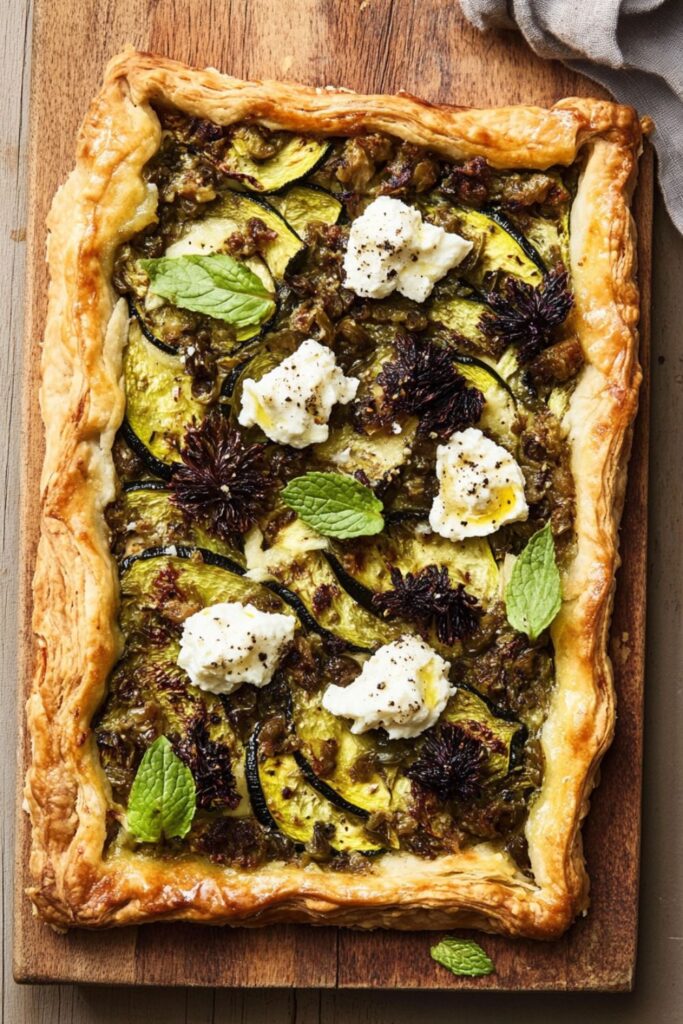 Jamie Oliver 5 Ingredients Vegetarian Minty Courgette Tart