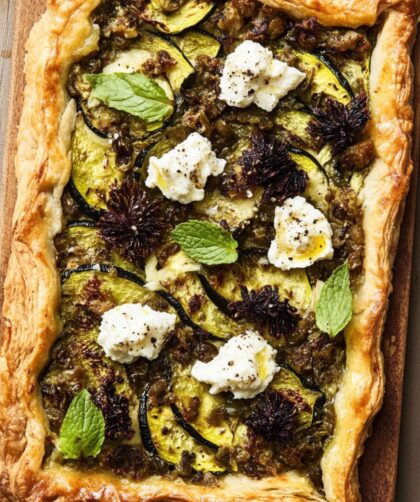 Jamie Oliver 5 Ingredients Vegetarian Minty Courgette Tart