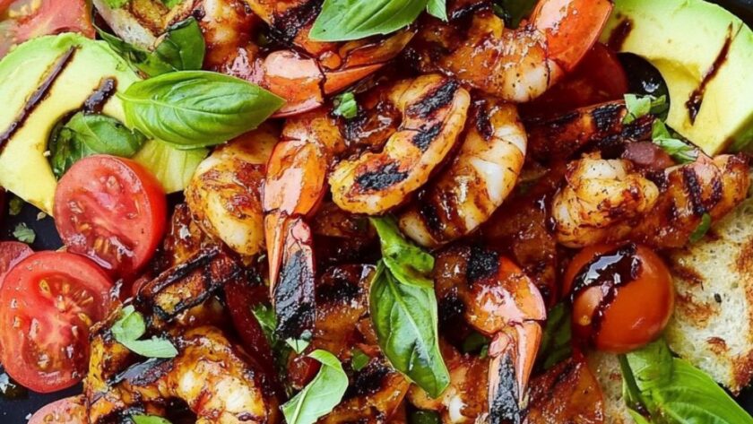 Jamie Oliver Sticky Barbecued Prawn Salad