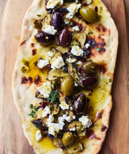 Jamie Oliver Vegetarian Aubergine Flatbreads