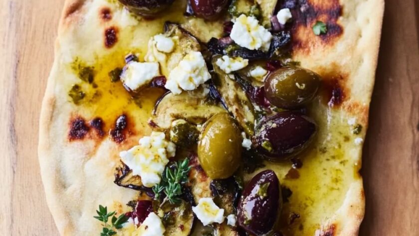 Jamie Oliver Vegetarian Aubergine Flatbreads