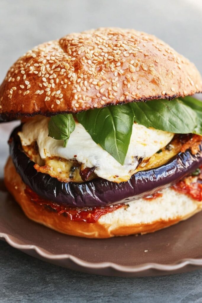 Jamie Oliver Vegetarian Aubergine Parmigiana Burger