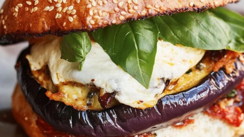 Jamie Oliver Vegetarian Aubergine Parmigiana Burger