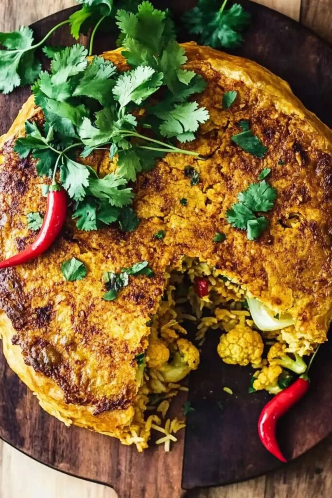 Jamie Oliver Vegetarian Spiced Cauliflower Rice Pie