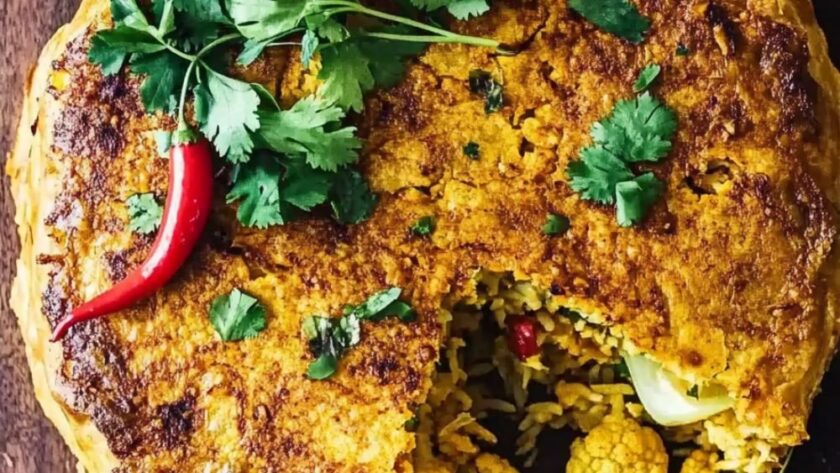 Jamie Oliver Vegetarian Spiced Cauliflower Rice Pie