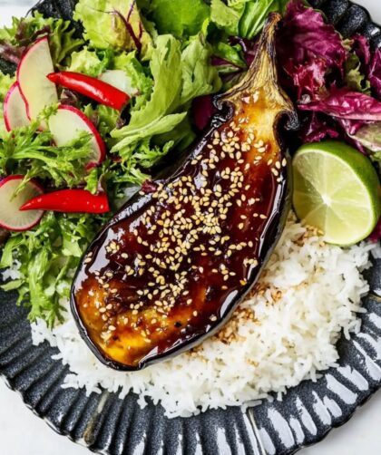 Jamie Oliver Vegetarian Sticky Miso Aubergine