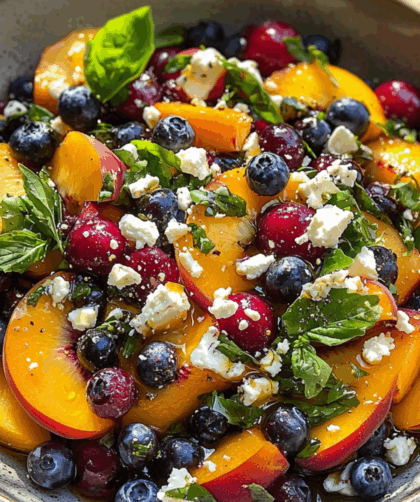 Jamie Oliver Blueberry Peach Feta Salad