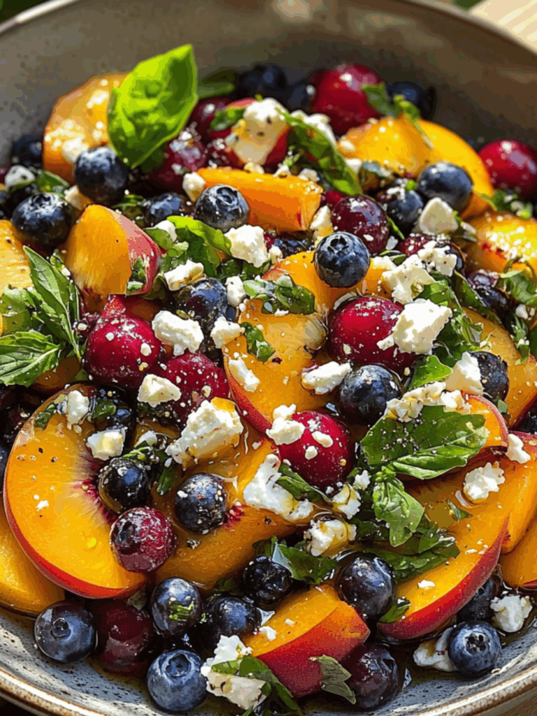 Jamie Oliver Blueberry Peach Feta Salad