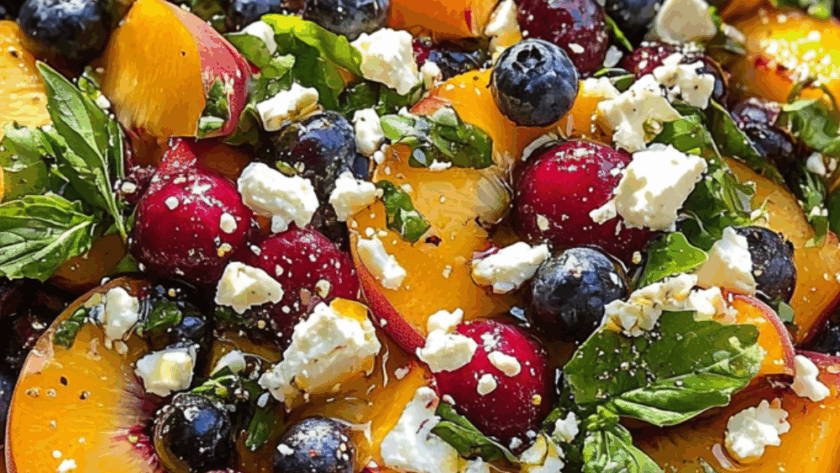 Jamie Oliver Blueberry Peach Feta Salad