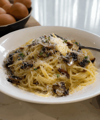 Jamie Oliver Mushroom Carbonara Pasta