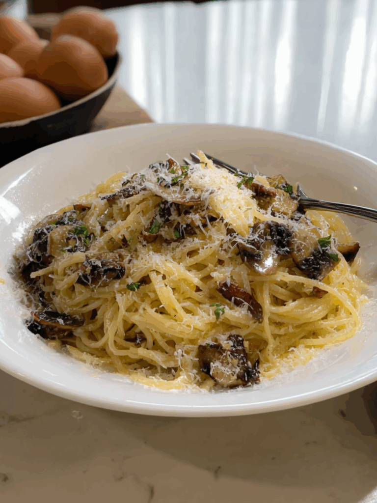 Jamie Oliver Mushroom Carbonara Pasta