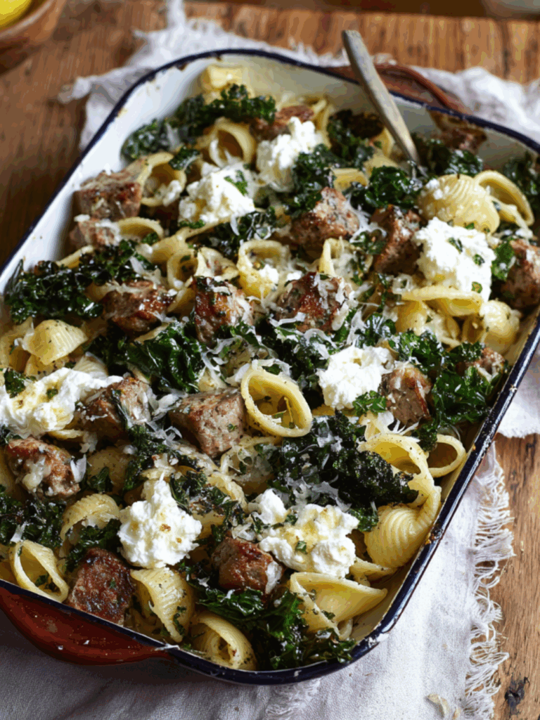 Jamie Oliver Sausage, Kale And Ricotta Pasta Bake