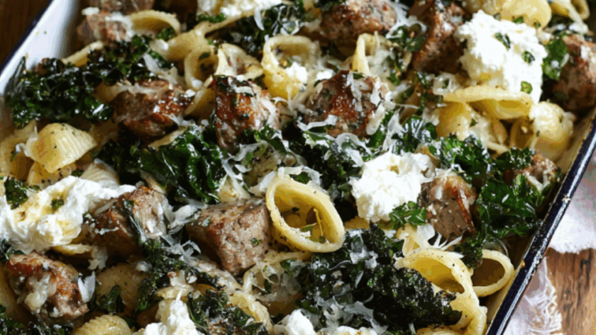 Jamie Oliver Sausage, Kale And Ricotta Pasta Bake