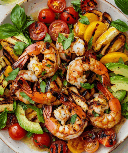 Jamie Oliver Sticky Barbecued Prawn Salad