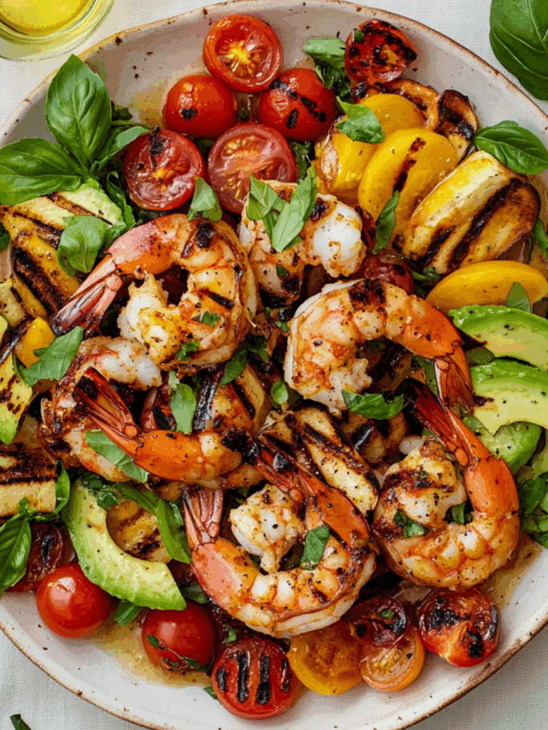 Jamie Oliver Sticky Barbecued Prawn Salad