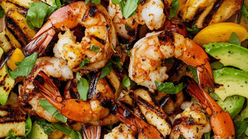 Jamie Oliver Sticky Barbecued Prawn Salad