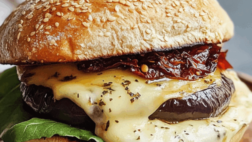Jamie Oliver Vegetarian Aubergine Parmigiana Burger