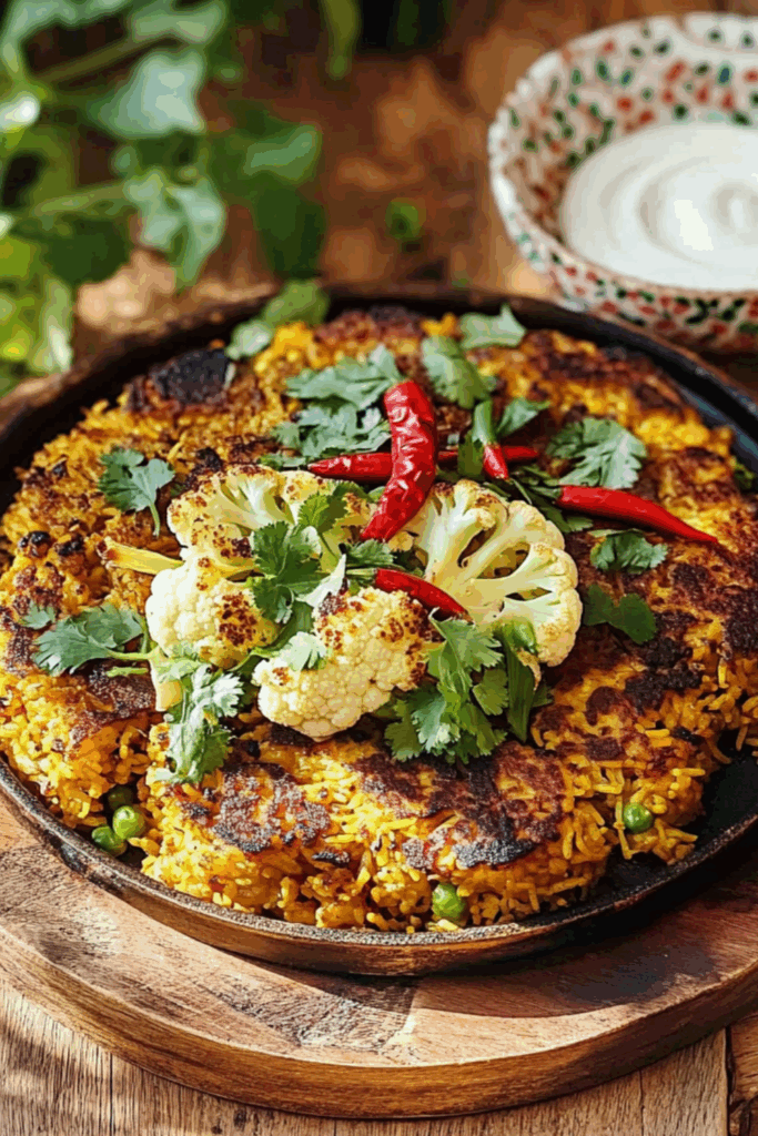 Jamie Oliver Vegetarian Spiced Cauliflower Rice Pie