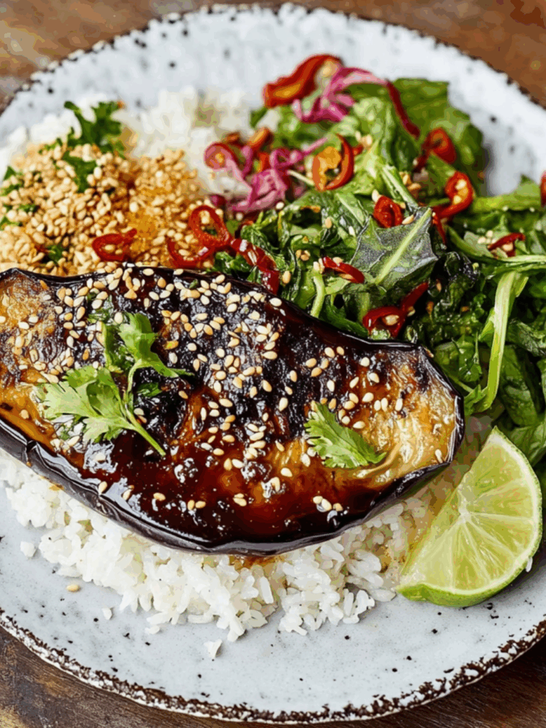 Jamie Oliver Vegetarian Sticky Miso Aubergine