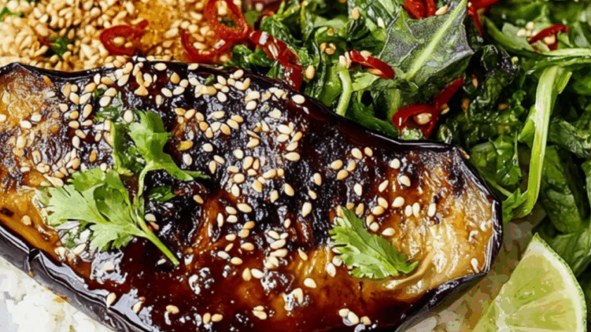 Jamie Oliver Vegetarian Sticky Miso Aubergine