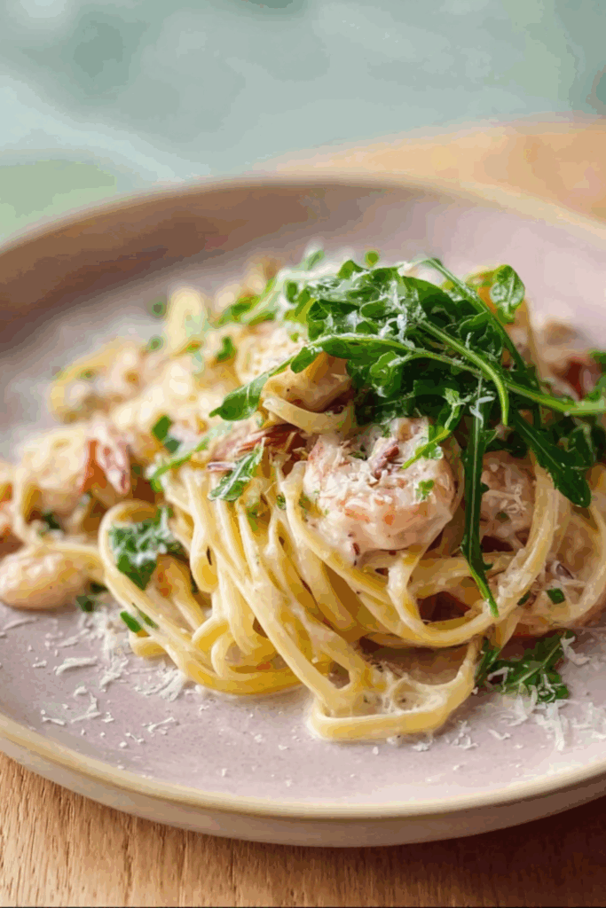 Jamie Oliver Creamy Prawn Linguine Pasta