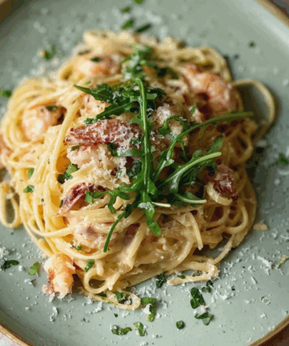 Jamie Oliver Creamy Prawn Linguine Pasta