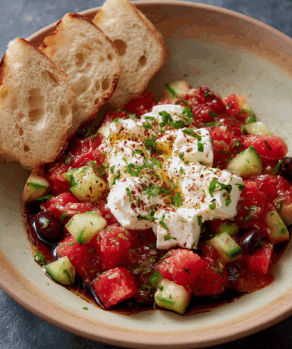Marry Berry Burrata with Tomato and Cucumber Salsa Recipe