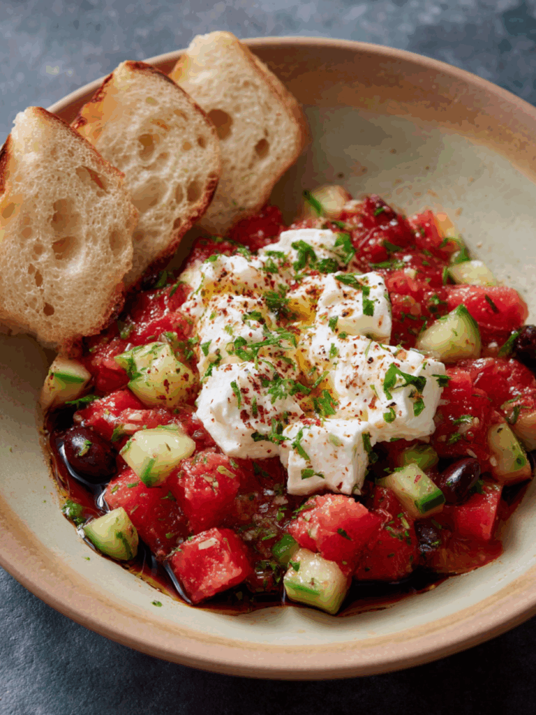 Marry Berry Burrata with Tomato and Cucumber Salsa Recipe
