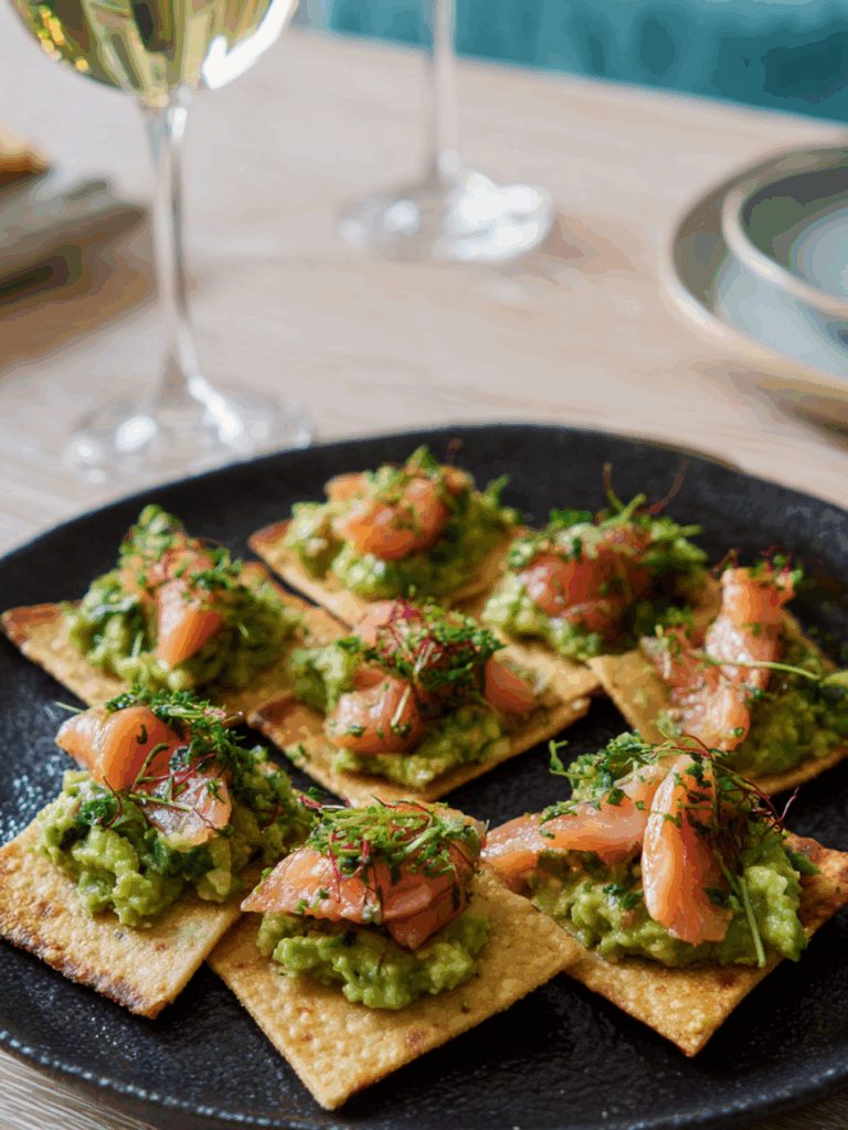 Marry Berry Guacamole and Hot-smoked Salmon Canapés Recipe