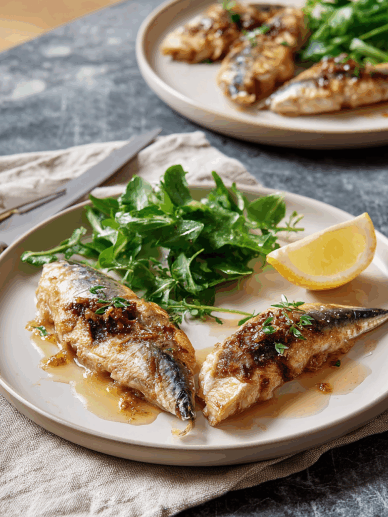 Marry Berry Mackerel with Garlic Black Pepper Noisette