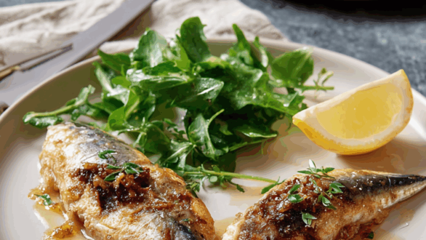 Marry Berry Mackerel with Garlic Black Pepper Noisette