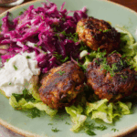 Marry Berry Falafel with Pickled Red Cabbage and Whipped Feta