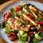 Mary Berry Pan-Fried Halloumi and Vegetable Salad with Herb Dressing