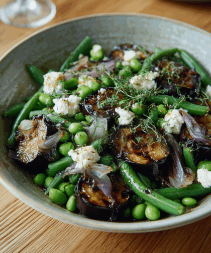 Mary Berry Two Bean and Aubergine Salad with Garlic Balsamic Dressing