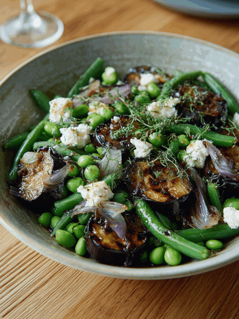 Mary Berry Two Bean and Aubergine Salad with Garlic Balsamic Dressing