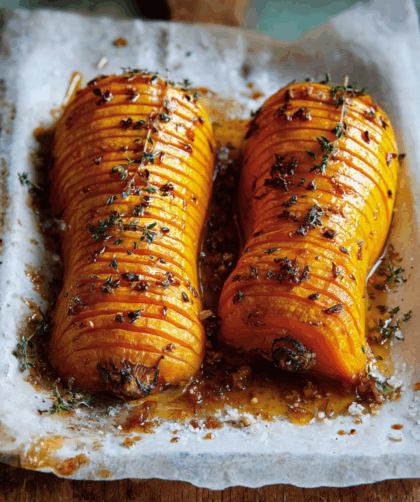 Mary Berry Hasselback Squash with Honey and Ginger