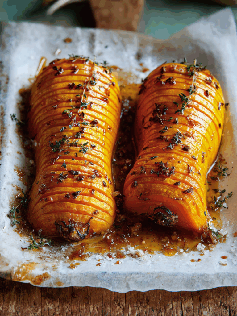 Mary Berry Hasselback Squash with Honey and Ginger