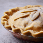 Marry Berry Rhubarb Plate Pie with Brandy Cream