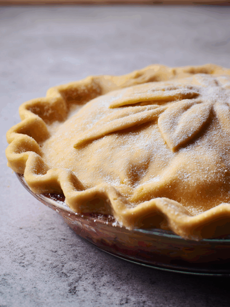 Marry Berry Rhubarb Plate Pie with Brandy Cream