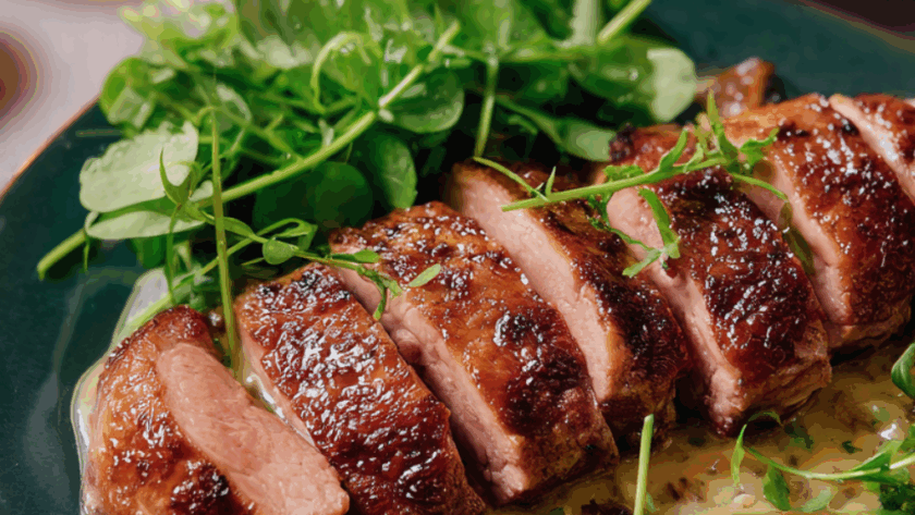 Marry Berry Duck Breast with Brandy and Watercress Sauce